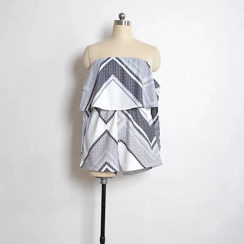 Bohemian Ruffled Strapless Jumpsuit with Bow Tie sold by Zulily product image thumbnail 5
