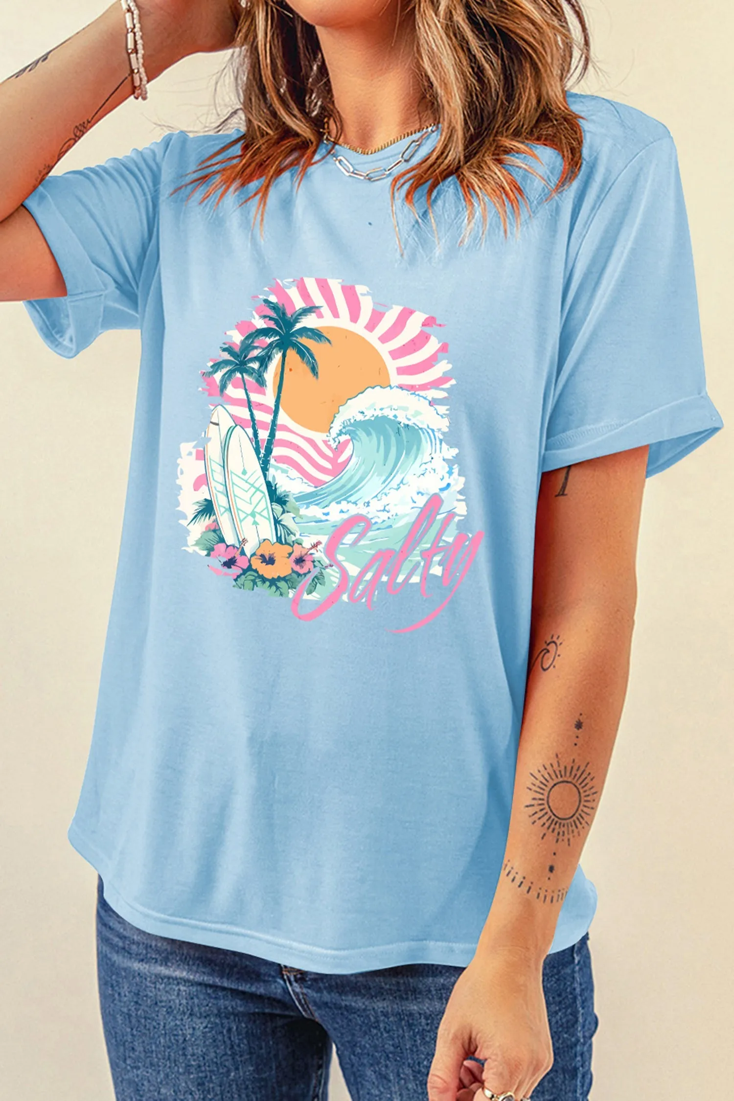 Light Blue Salty Beach Resort Vacation Surf Graphic Tee sold by Zulily product image thumbnail 3