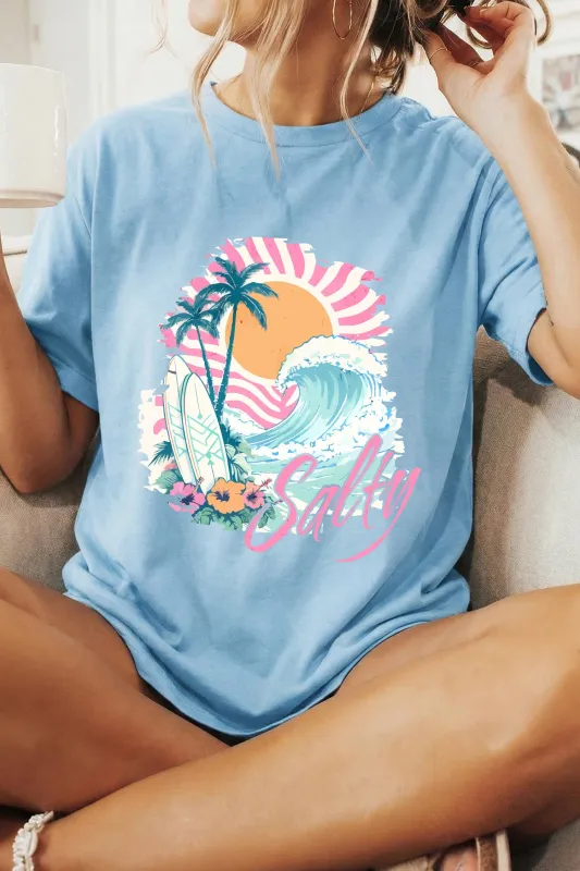 Light Blue Salty Beach Resort Vacation Surf Graphic Tee made by Zulily