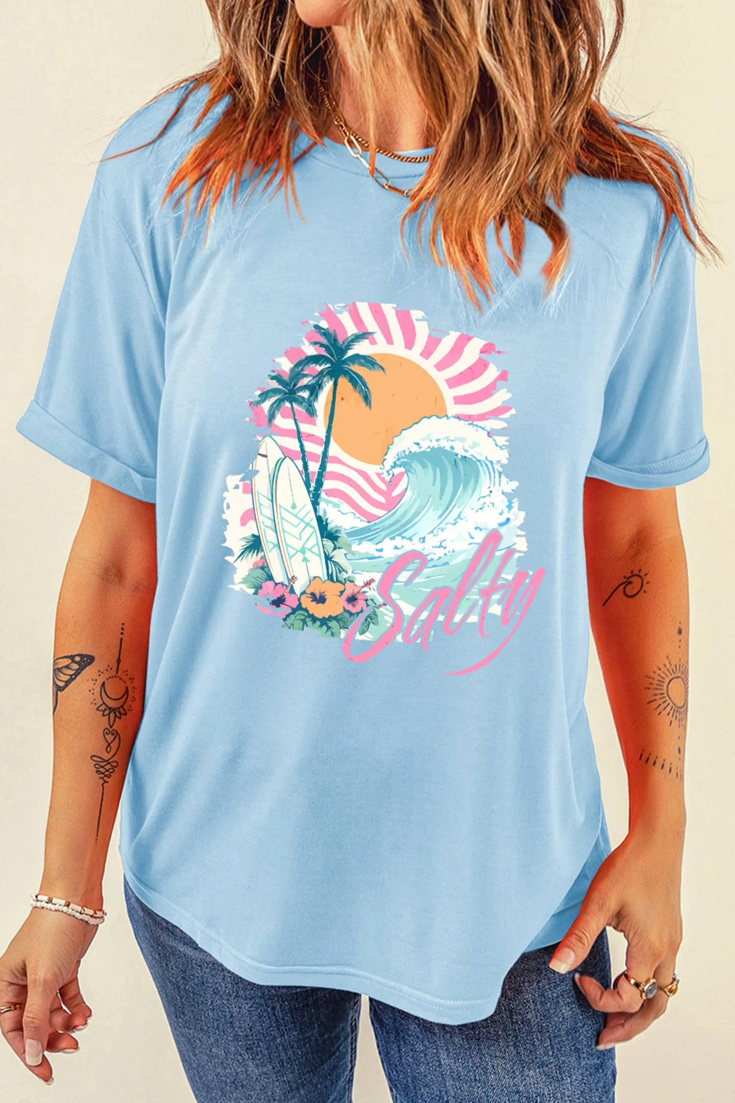 Light Blue Salty Beach Resort Vacation Surf Graphic Tee sold by Zulily product image thumbnail 2