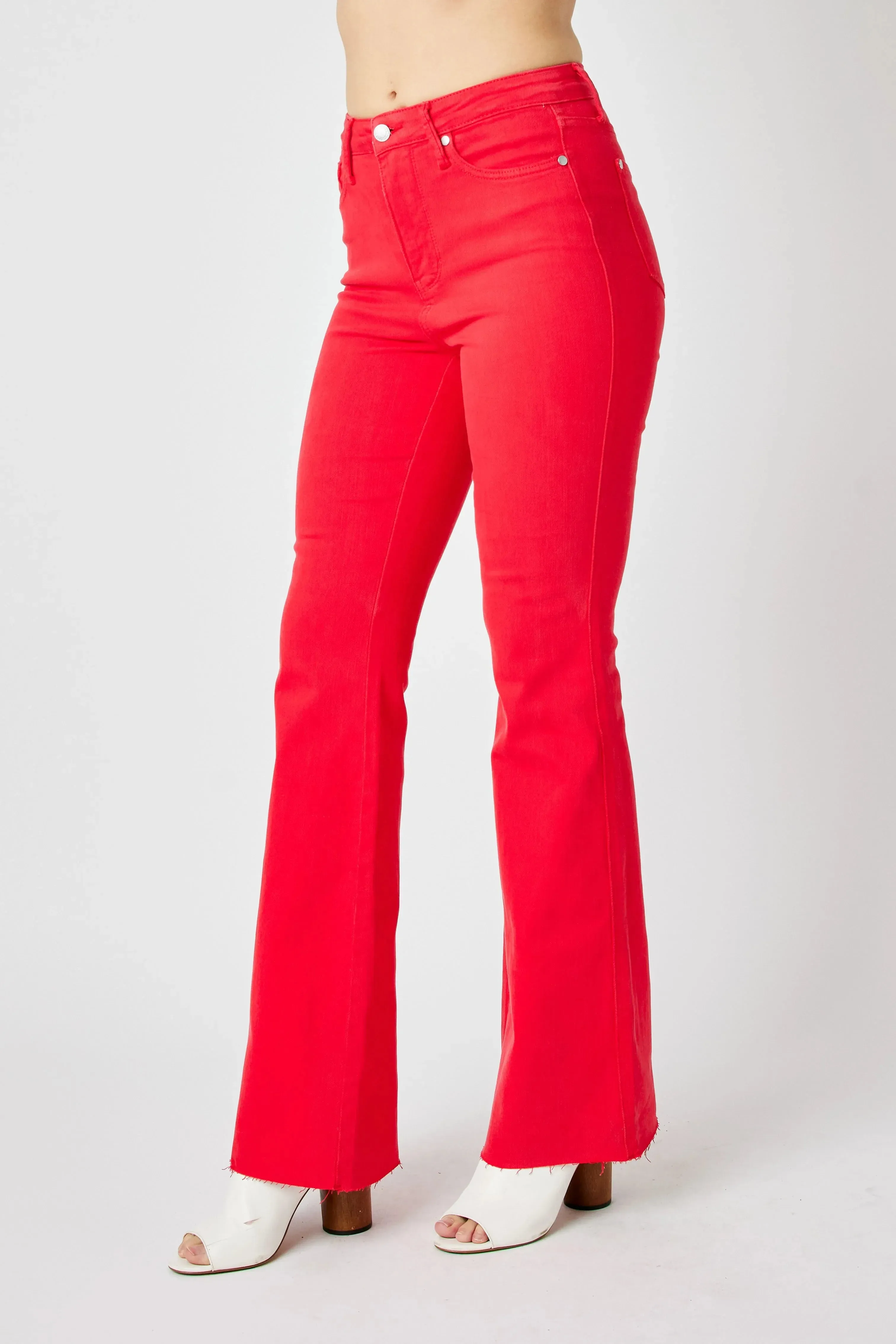 Judy Blue Full Size Hw Tummy Control Garment Dyed Flare Jeans Plus Size sold by Zulily product image thumbnail 4