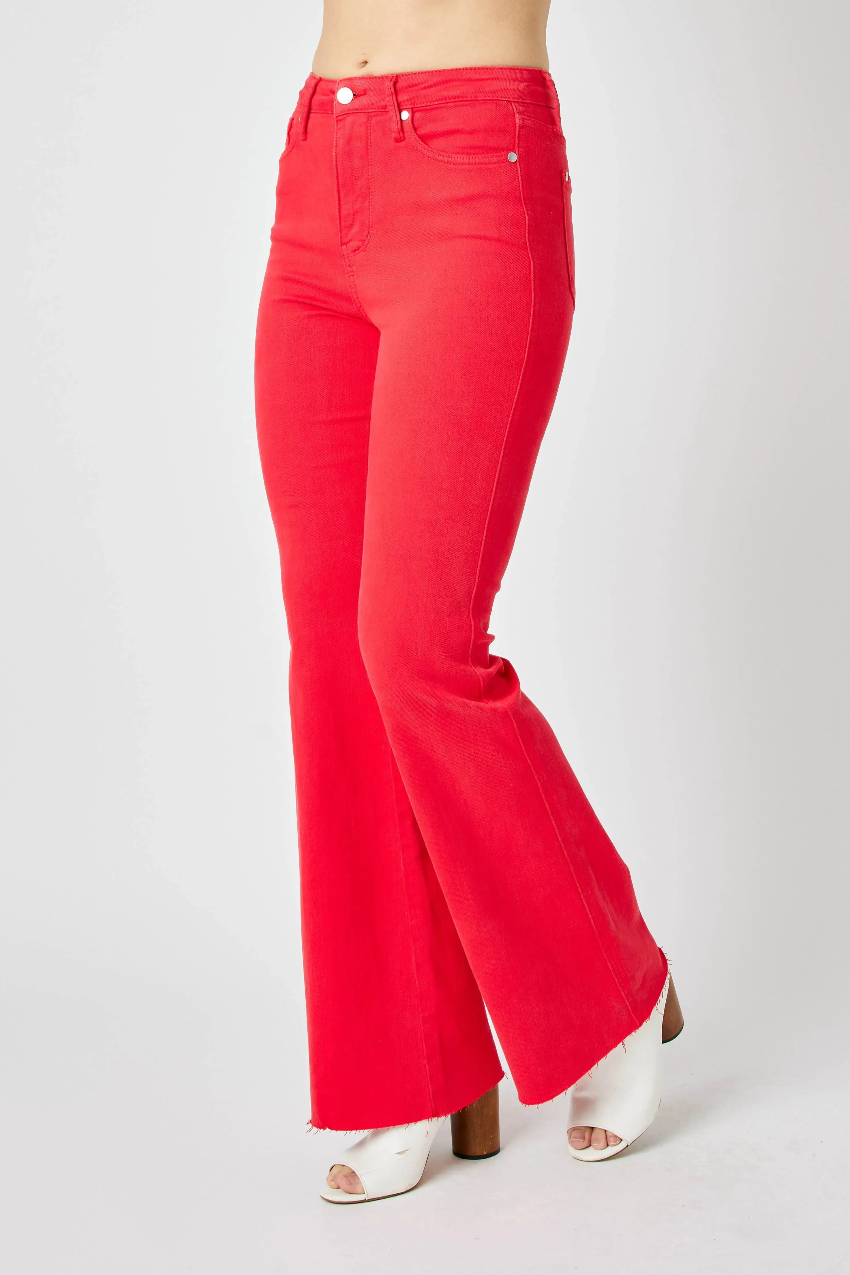Judy Blue Full Size Hw Tummy Control Garment Dyed Flare Jeans Plus Size sold by Zulily product image thumbnail 3