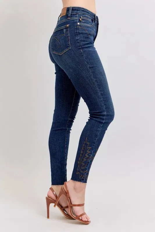 Judy Blue Full Size Embroidered High Rise Skinny Jeans Plus Size sold by Zulily product image thumbnail 2