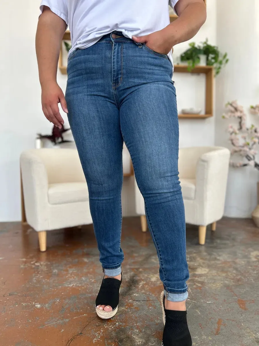 Judy Blue Full Size Cuffed Hem Skinny Jeans sold by Zulily product image thumbnail 4