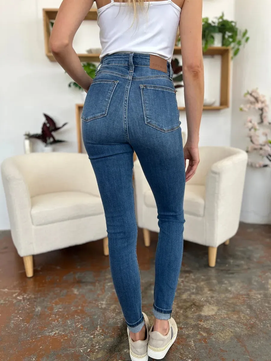 Judy Blue Full Size Cuffed Hem Skinny Jeans sold by Zulily product image thumbnail 3