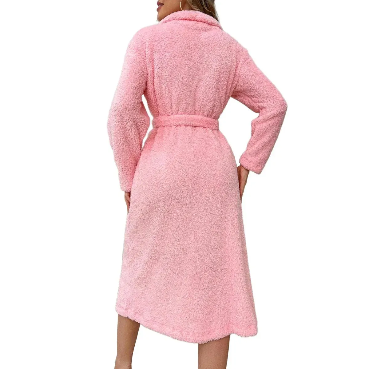 Women's Plush Heart Embroidered Bathrobe sold by Zulily product image thumbnail 4