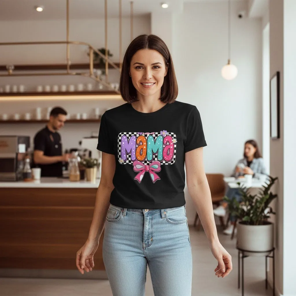Womens Coquette Mama Shirt Cute Bow Graphic Mothers Day Gift Tee sold by Zulily product image thumbnail 4