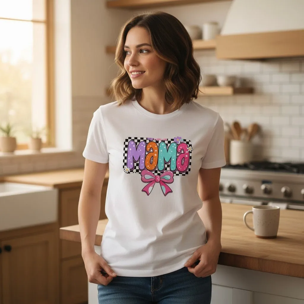 Womens Coquette Mama Shirt Cute Bow Graphic Mothers Day Gift Tee sold by Zulily product image thumbnail 5