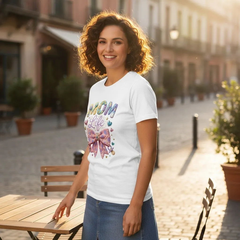 Mom Life Graphic T-Shirt 100% Cotton Pastel Bow Mothers Day Gift sold by Zulily product image thumbnail 3