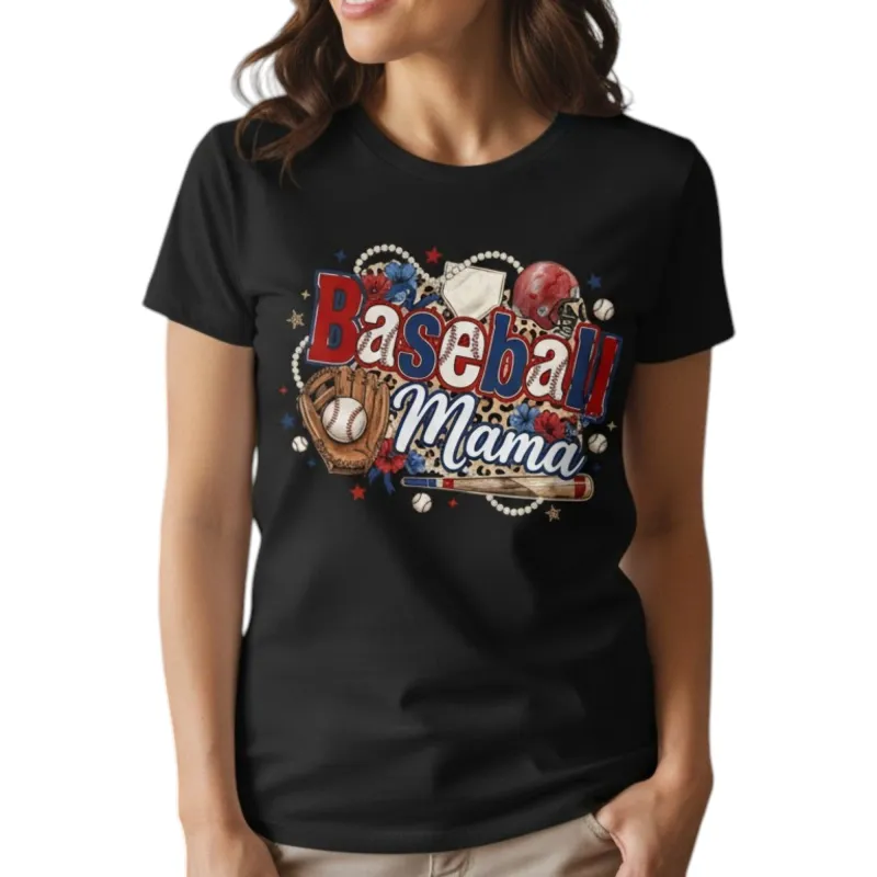 Baseball Mama T-Shirt 100% Cotton Sports Mom Mothers Day Gift made by Zulily
