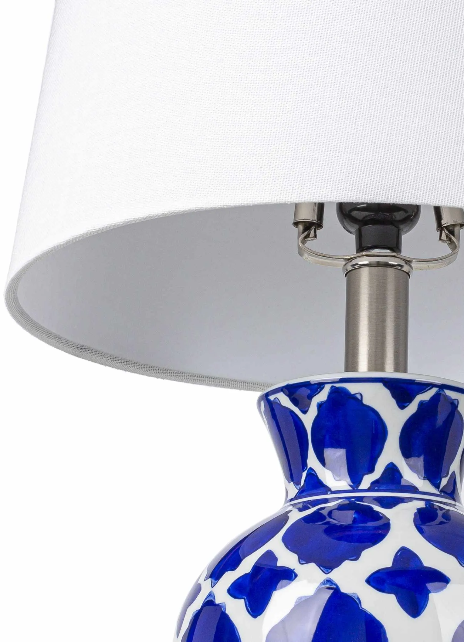 Pangian White & Blue Patterned Ceramic Table Lamp sold by Zulily product image thumbnail 4