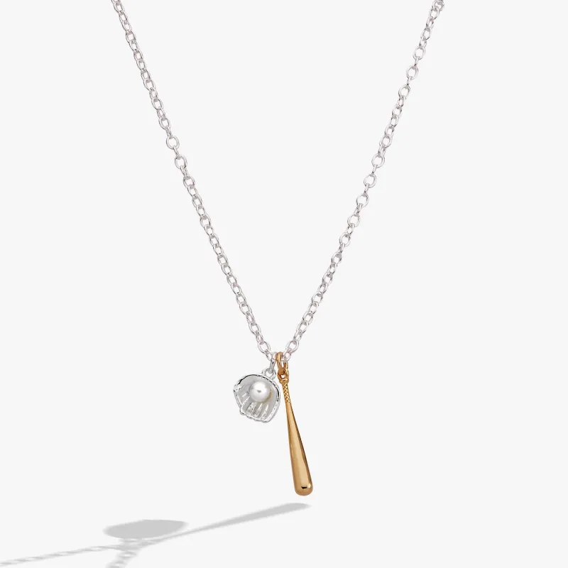 Baseball Duo Charm Pendant Necklace made by Alex and Ani
