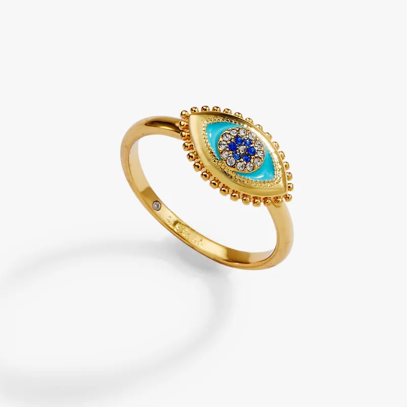 Healing Stone Evil Eye Ring made by Alex and Ani