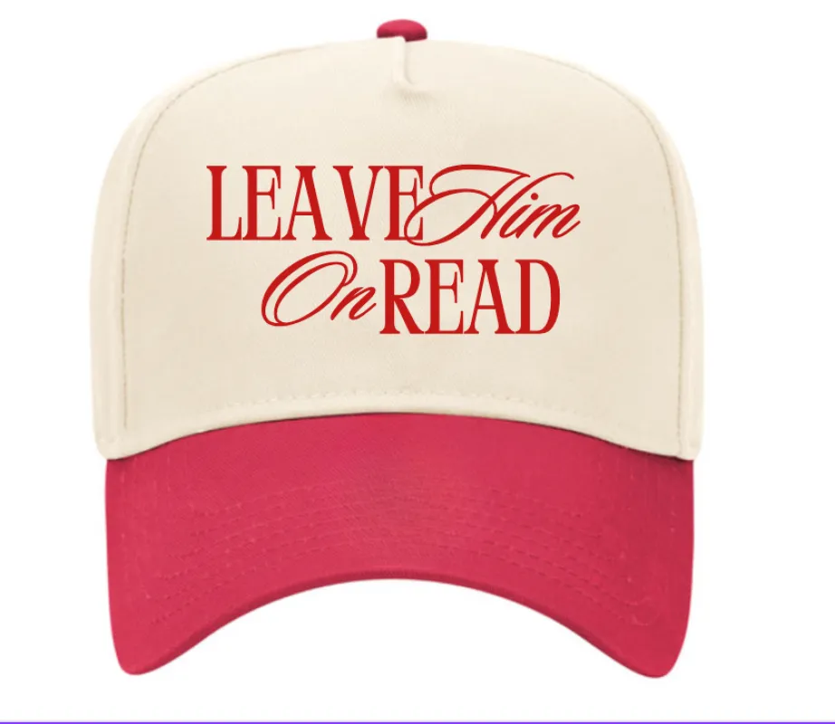 Leave Him On Read - Red Vintage Trucker Hat made by Zulily