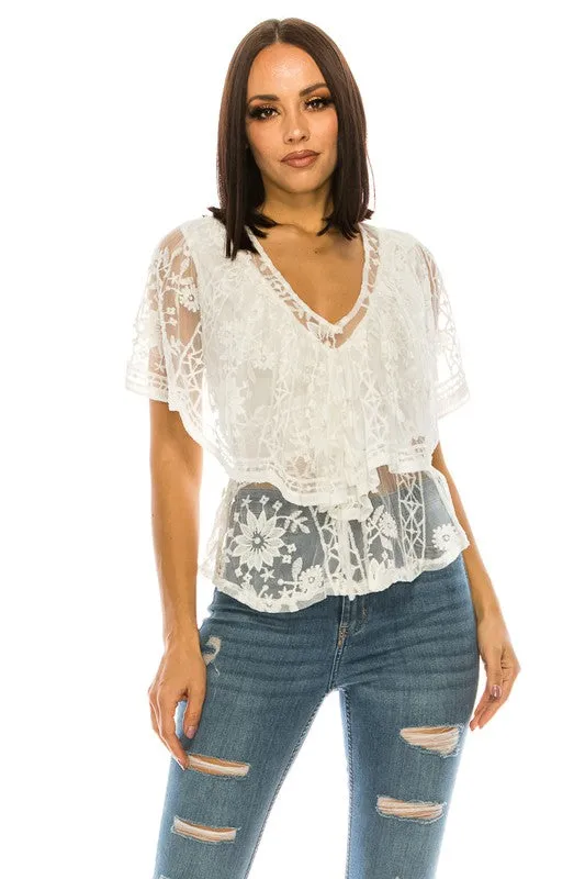 Lacey White Top made by Zulily