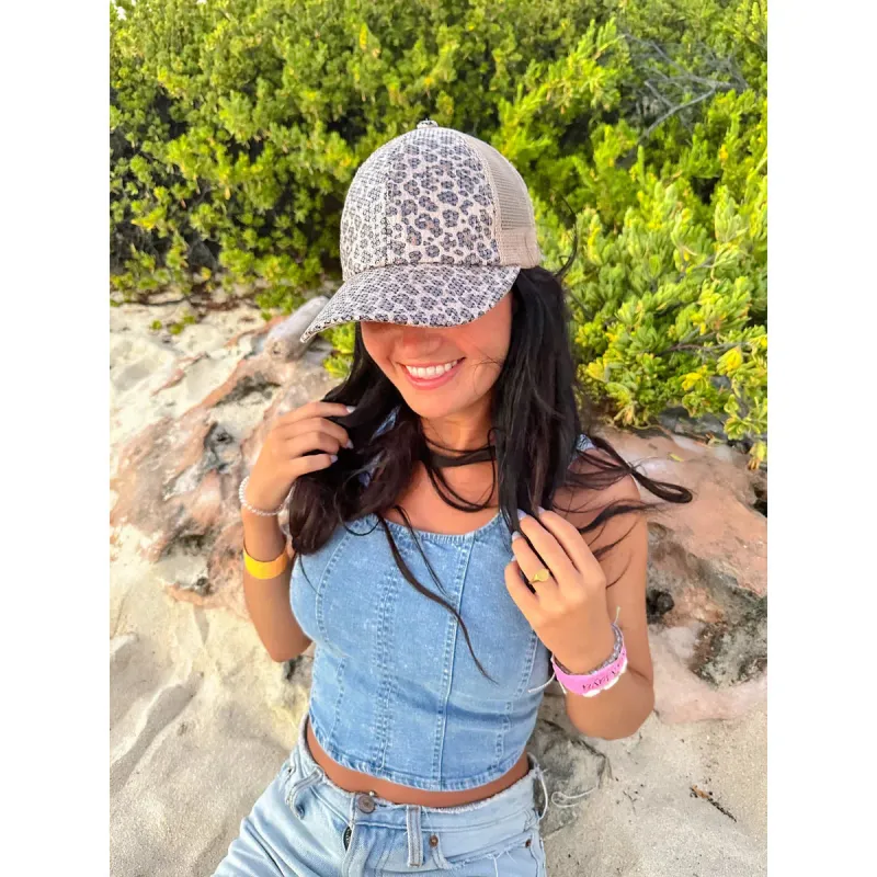 Clear Sequin Leopard C.C Ball Cap made by Zulily