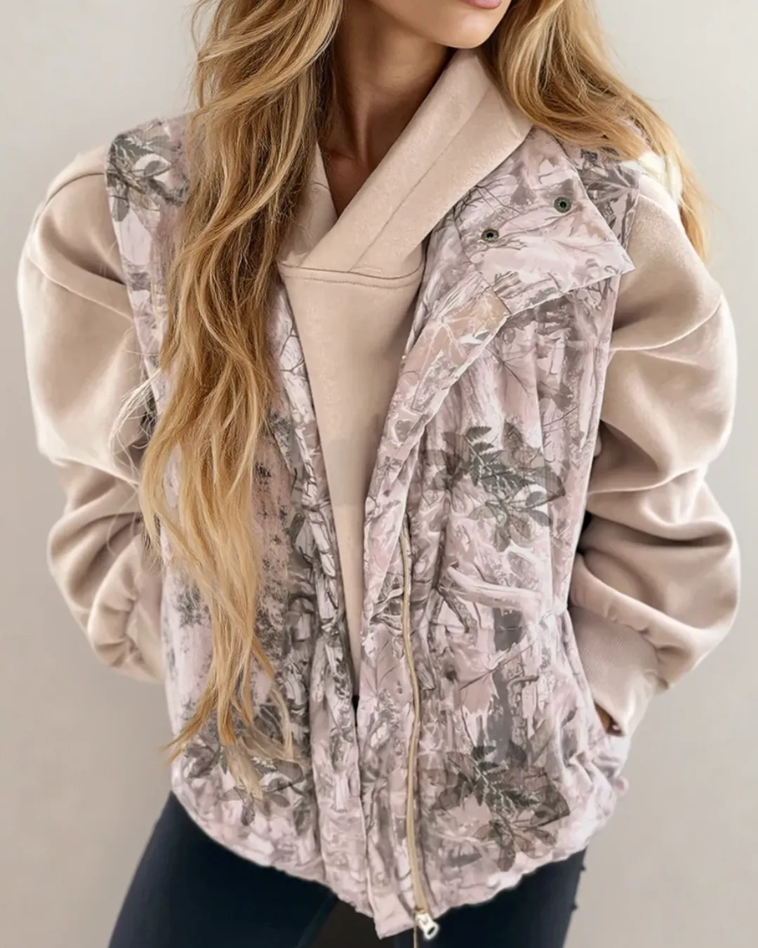 Tessa Camo Leaf Print Winter Puffer Vest - Camo sold by Zulily