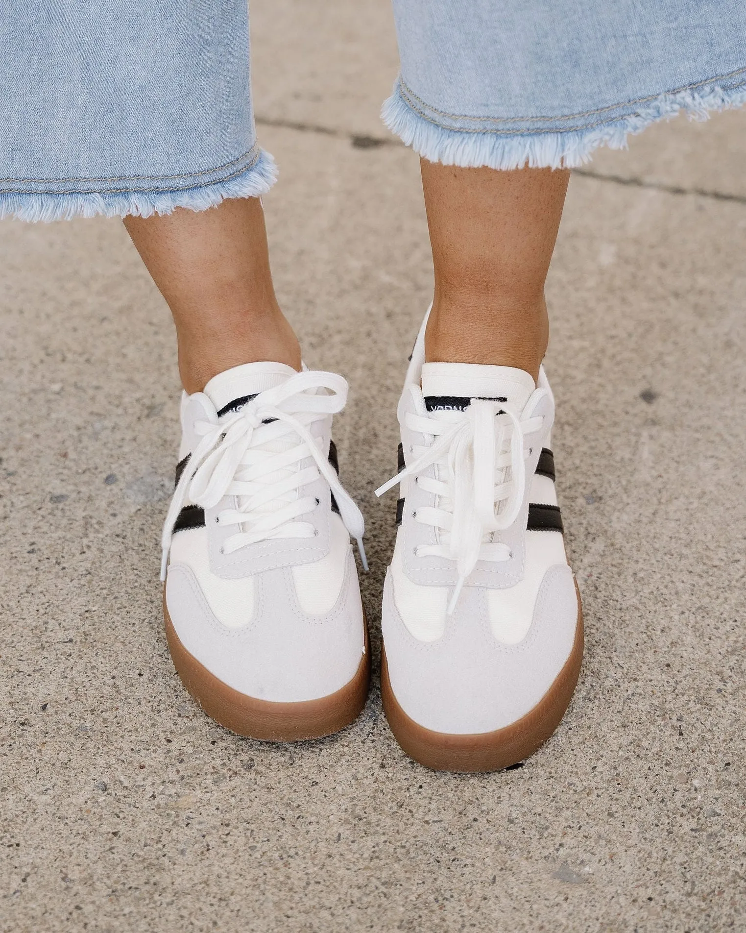 Leah Striped Lace Up Flat Sneakers sold by Zulily product image thumbnail 4