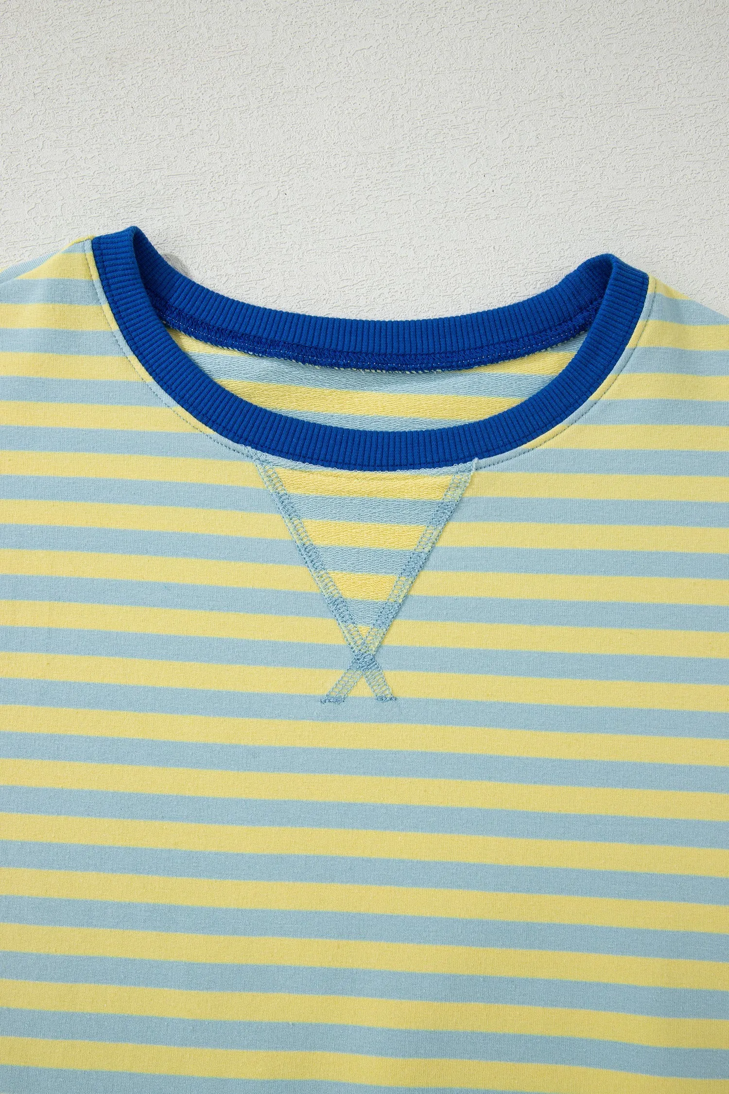 Elsa Stripe Drop Shoulder Boxy Casual Terry Short Set - Yellow sold by Zulily product image thumbnail 3