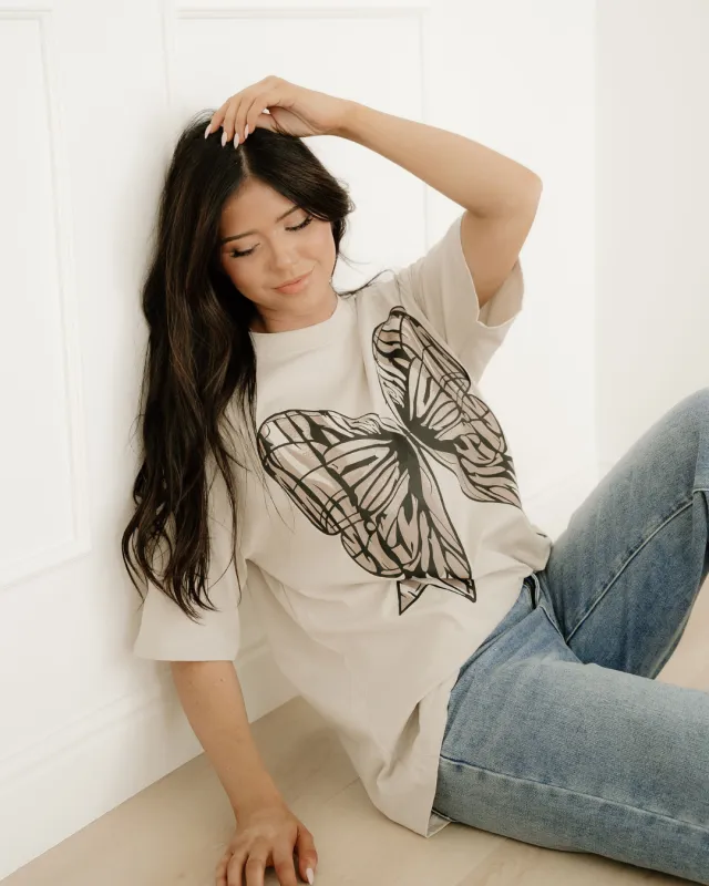 Big Bow Print Drop Shoulder Oversized Tee made by Zulily