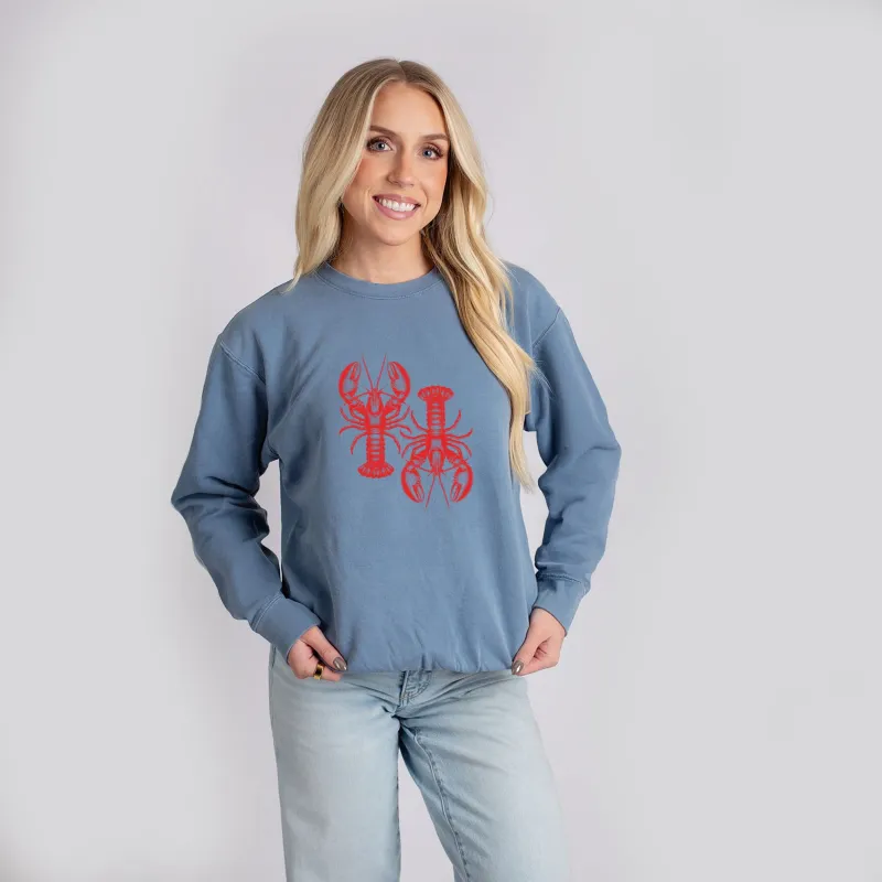 Two Lobsters - Womens Lightweight Garment Dyed Sweatshirt made by Zulily