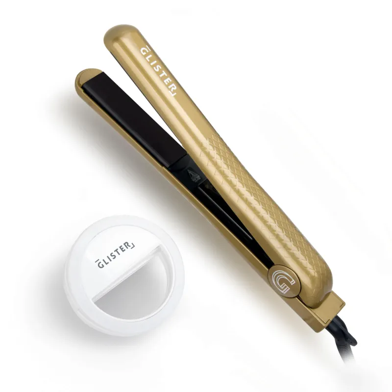GLISTER - Limited Edition 1.25" "Paradise After Dark" Flat Iron (with Selfie Ring Included) made by Zulily