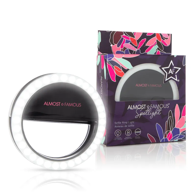 ALMOST FAMOUS - LED Selfie Ring Light for Phone – Clip-On Rechargeable Light for Photos, Content & Video made by Almost Famous