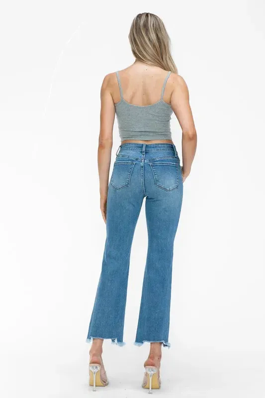 bytos Raw Hem Distressed Mid Rise Crop Jeans sold by Zulily product image thumbnail 2