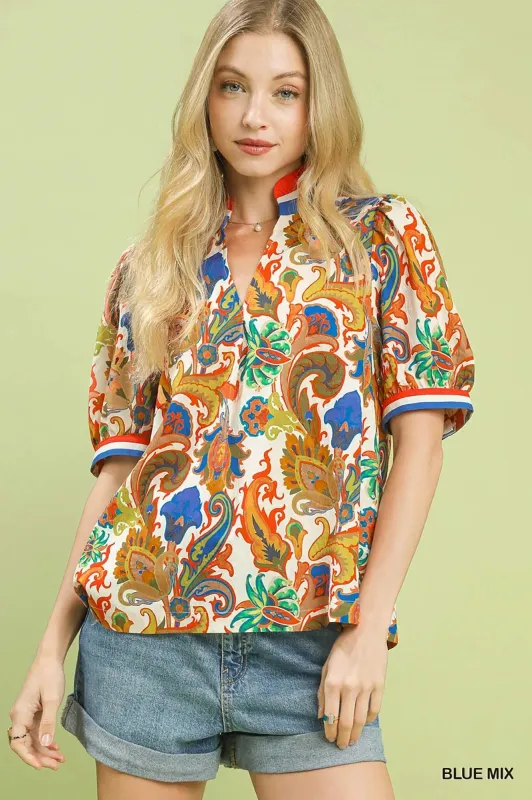 Umgee Jacquard Abstract Print Top made by Zulily