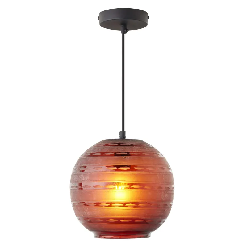 River of Goods Modern Red Blown Glass Globe Shade Pendant made by Zulily