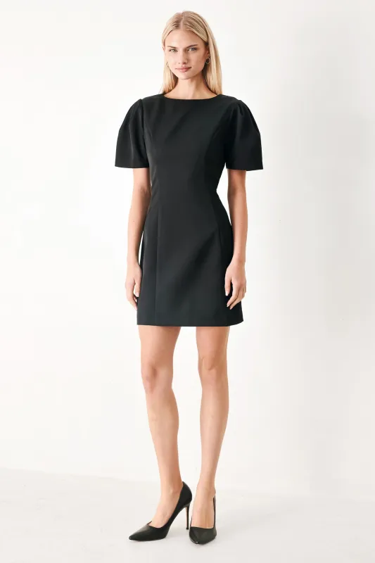 Black Midnight Woven Mini Dress made by Flying Tomato