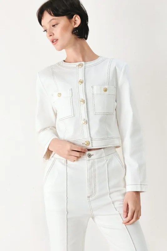 Fifth Street Woven Crop Jacket made by Flying Tomato