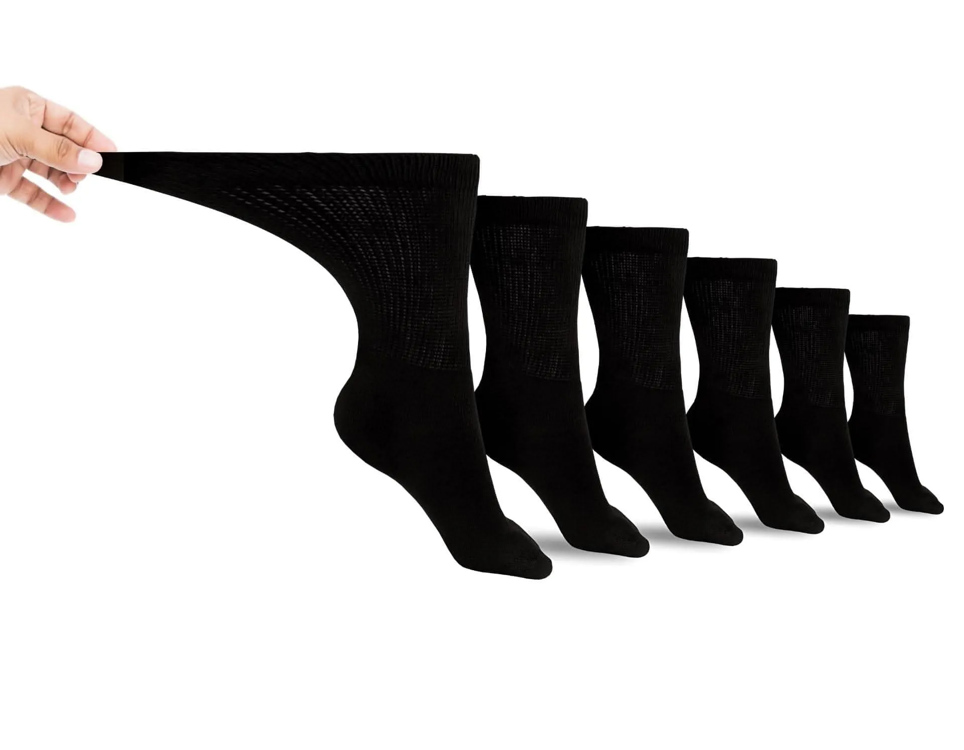 Non-binding Cotton Diabetic Crew Socks (6-pair Pack) sold by Zulily product image thumbnail 2