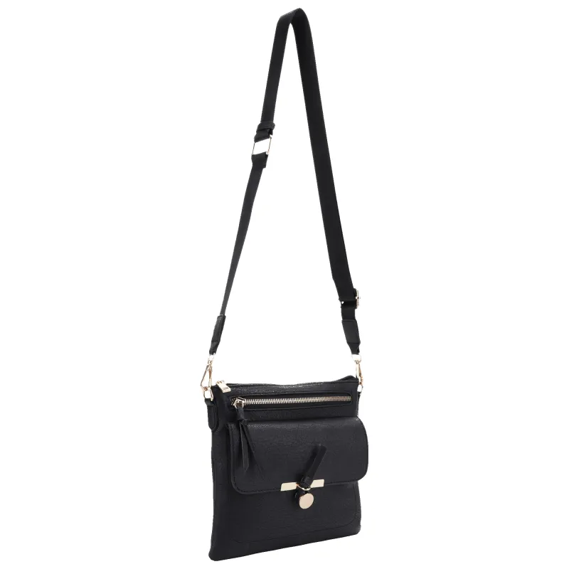 Donna & Becky Esther Double Zip Webbing Crossbody made by Zulily