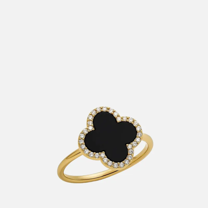 Noir Clover Ring made by Zulily
