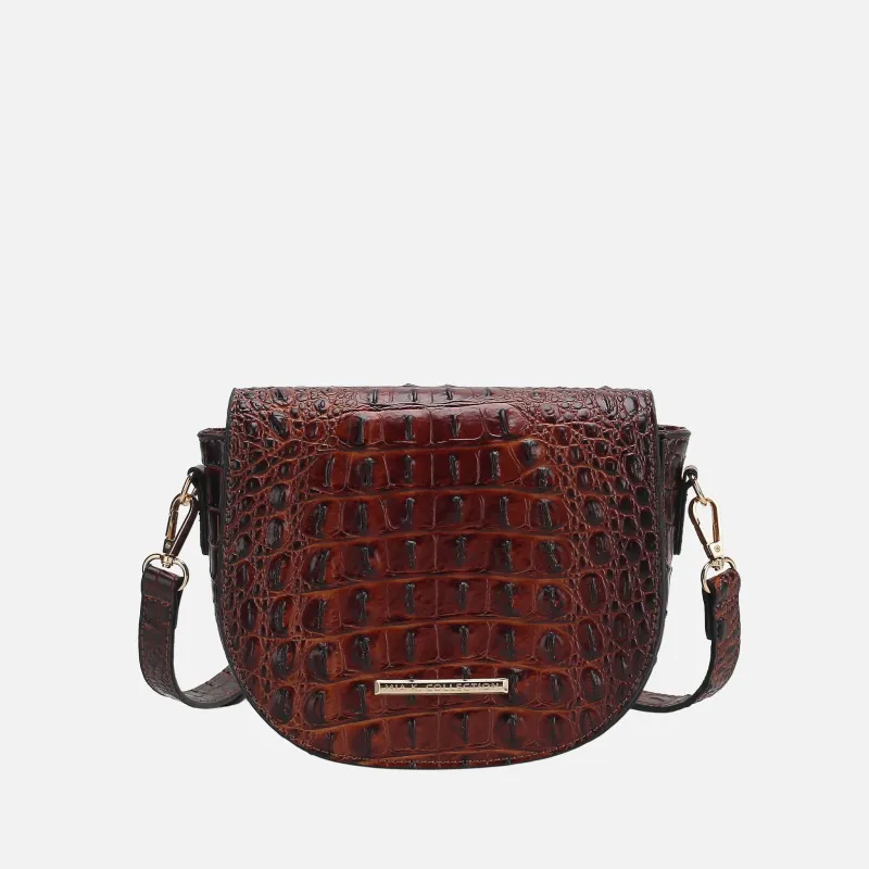 Amalia Solid Croc Crossbody Bag made by Zulily