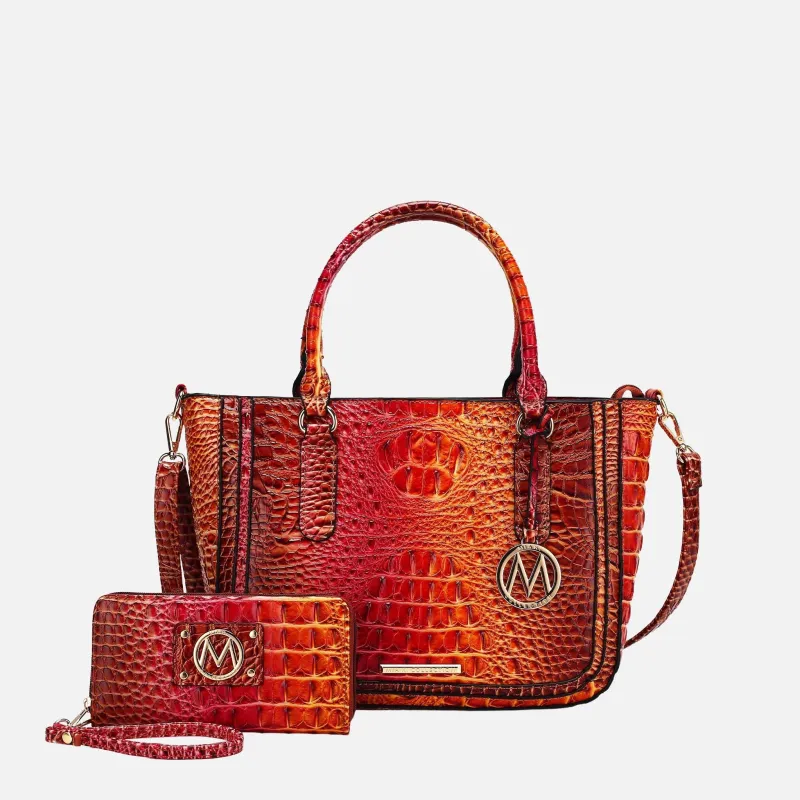 Bonnie Gradient Croc Shoulder Bag and Set made by Zulily