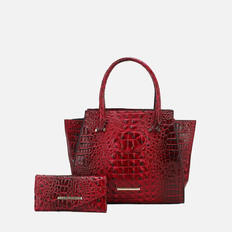 Viridiana Croc Tote Bag and Set made by Zulily