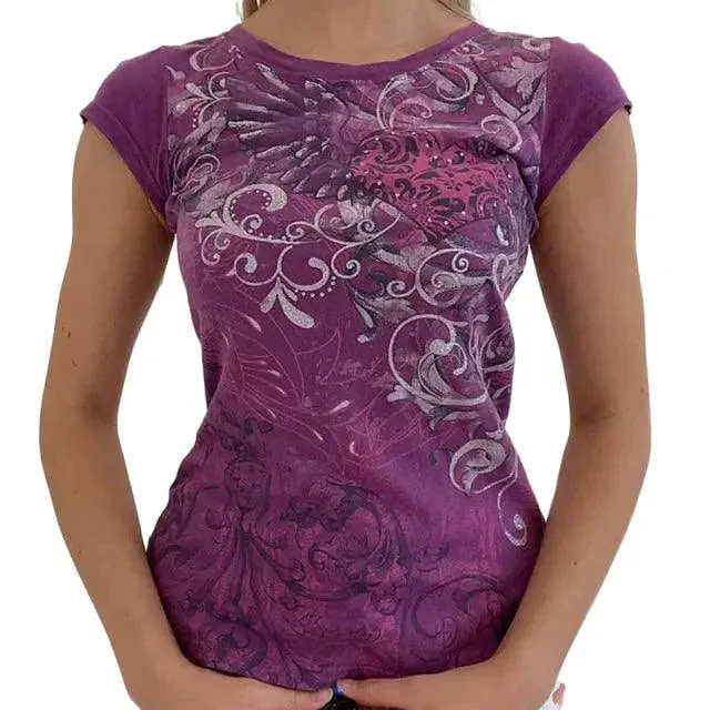 Ladies' Retro Print Crop Tee sold by Zulily