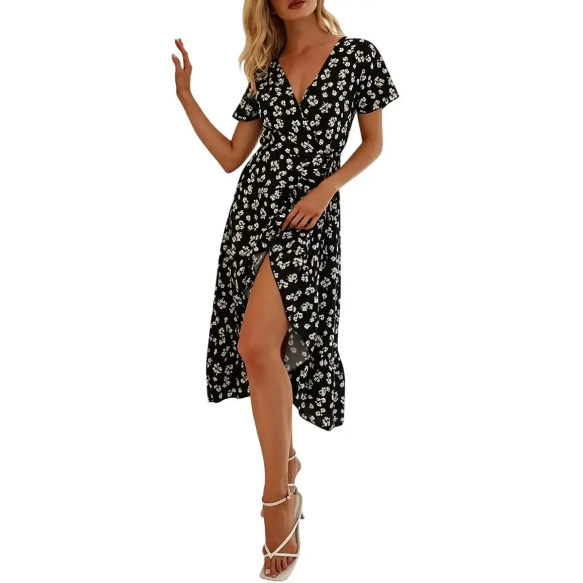 Women's Floral Wrap Midi Dress sold by Zulily product image thumbnail 2