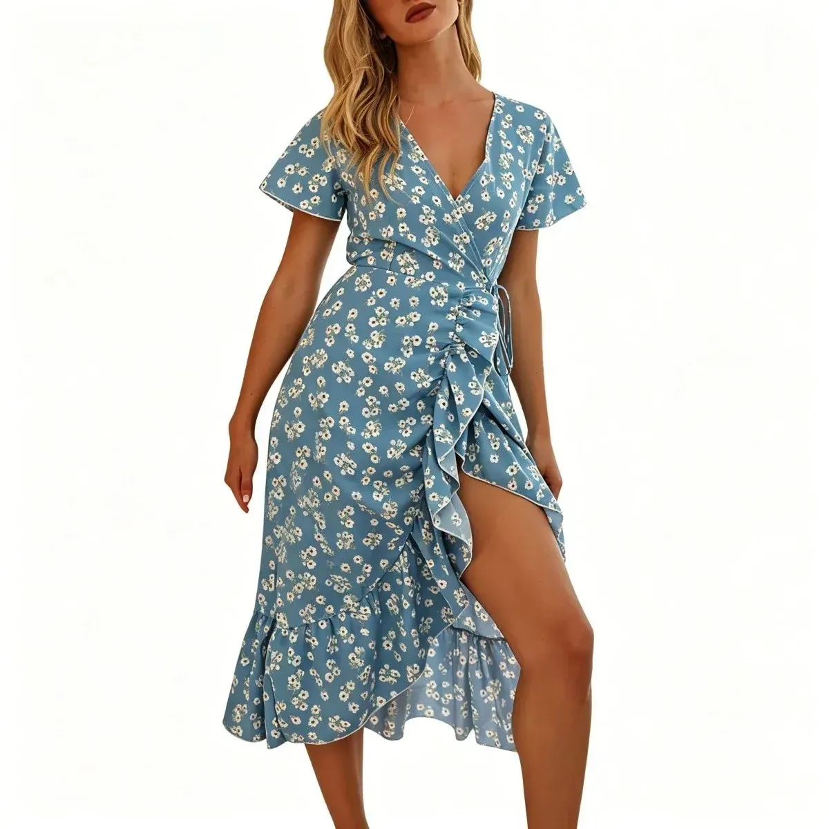Women's Floral Wrap Midi Dress sold by Zulily