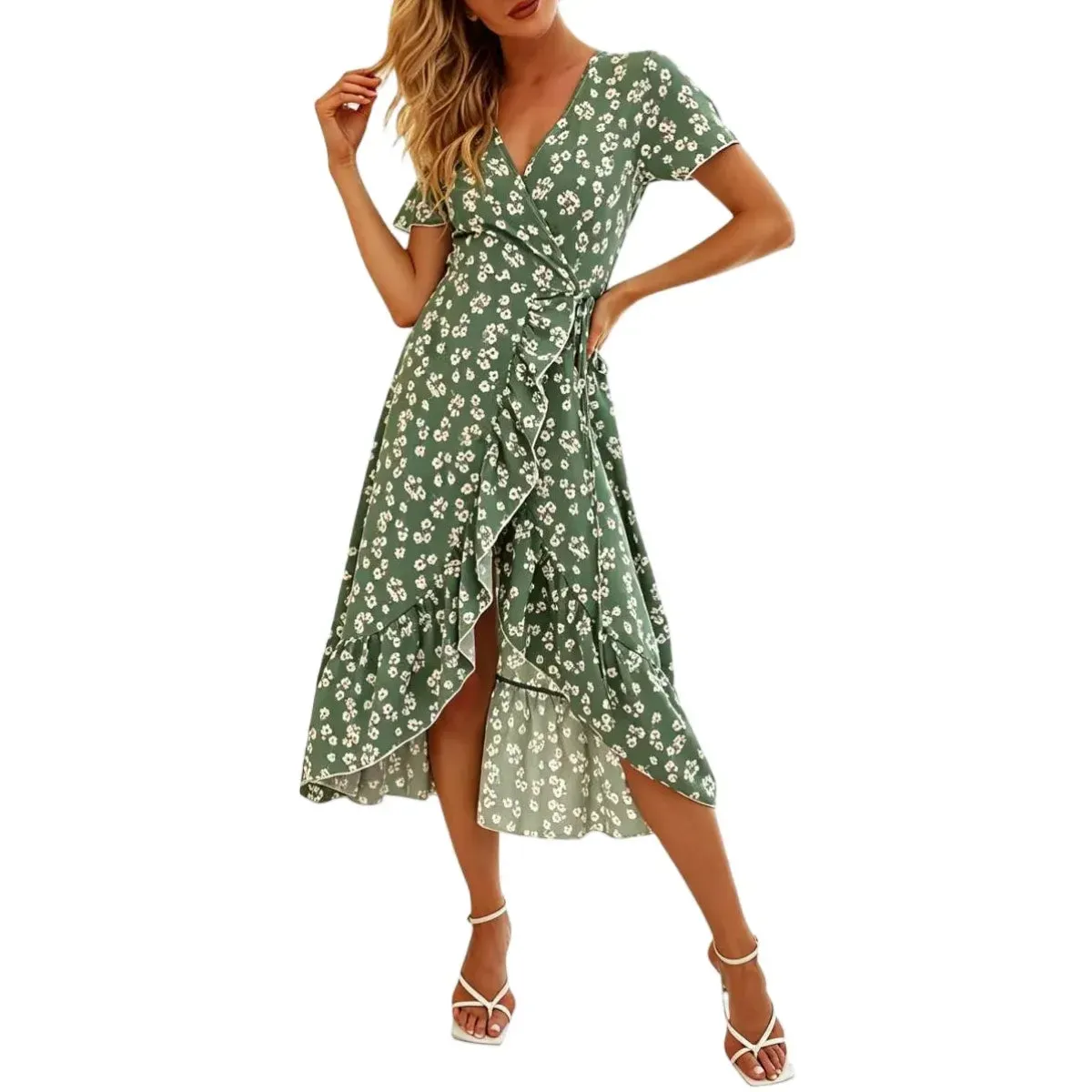 Women's Floral Wrap Midi Dress sold by Zulily product image thumbnail 4