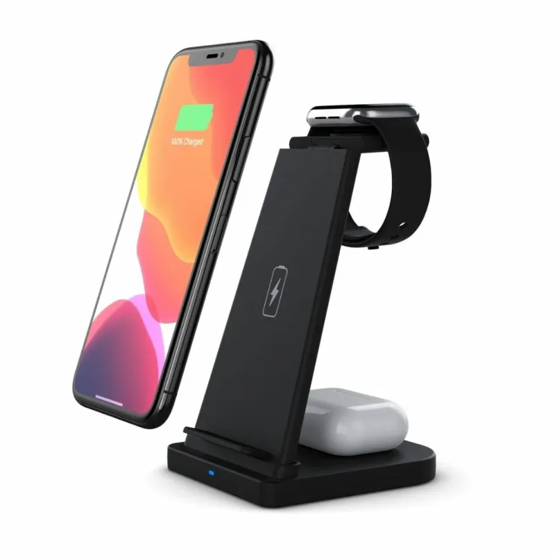 3-in-1 Fast Wireless Charging Stand for Phones, Apple Watch & AirPods made by Zulily