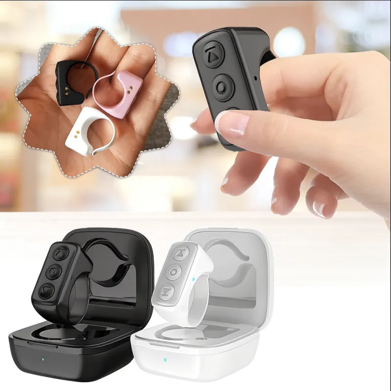 Bluetooth Page Turner & TikTok Scrolling Ring – Hands-Free Remote for Kindle, iPhone, Android – E-Reader Accessory, Selfie Shutter, Volume & Video Control made by Zulily