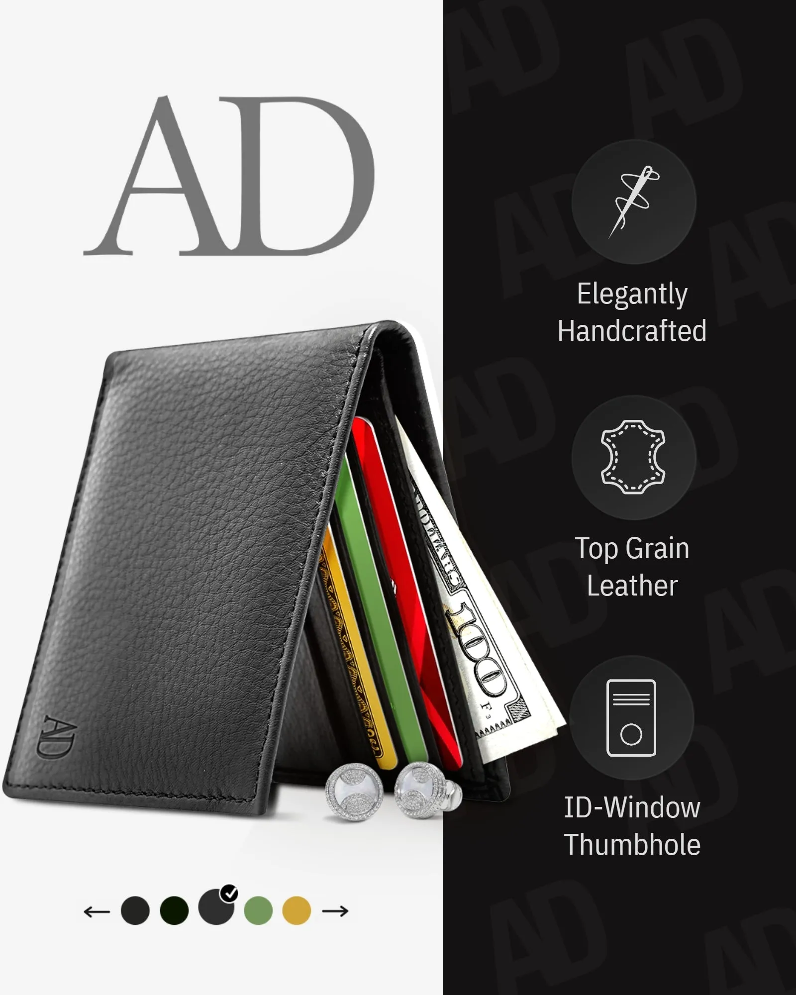 Slim Bifold Wallet With ID Window sold by Zulily product image thumbnail 3