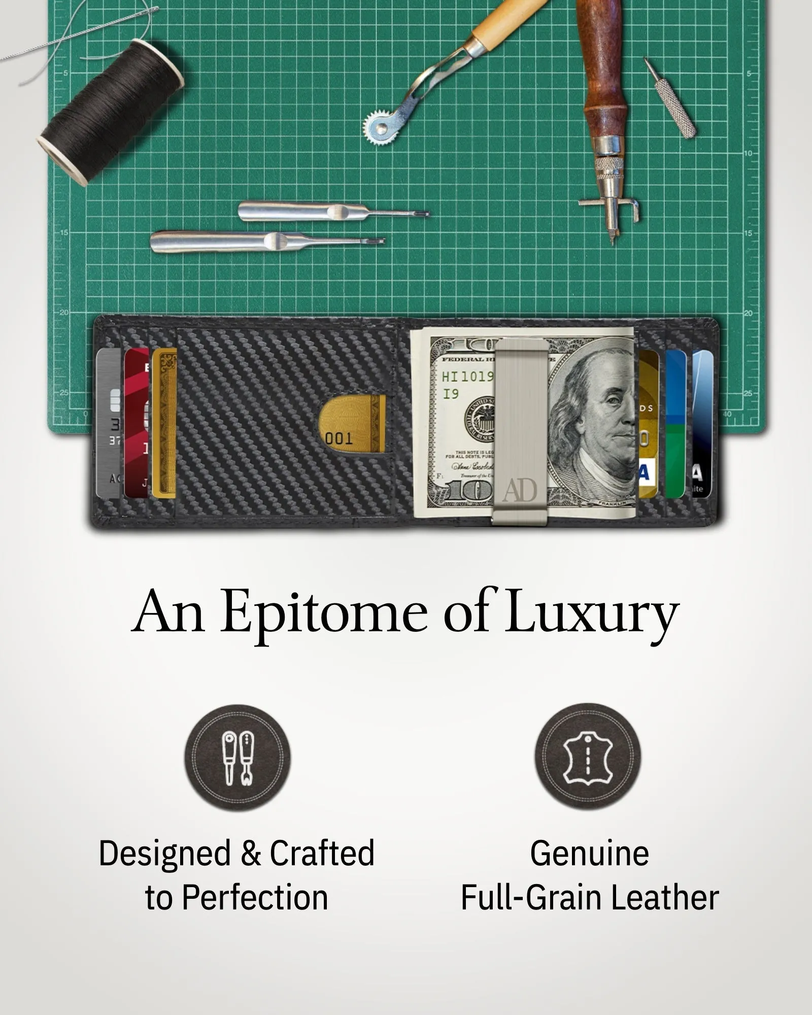 Slim Money Clip Bifold Wallet sold by Zulily product image thumbnail 3