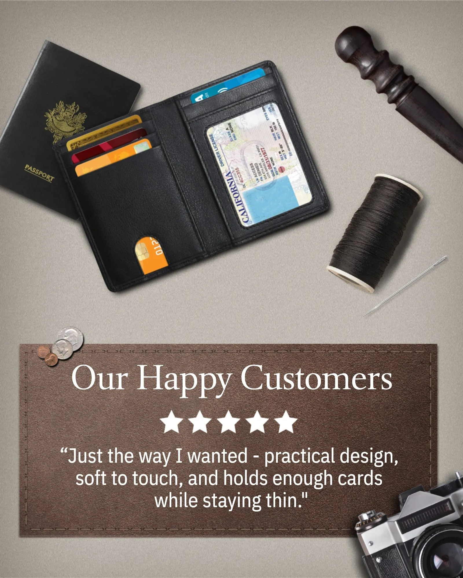 Slim Bifold Wallet With Pull Strap sold by Zulily product image thumbnail 3