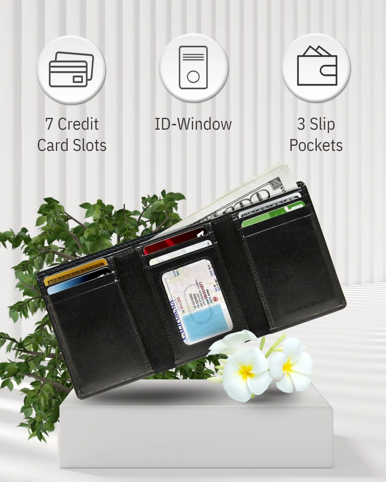 Vegan Trifold Wallet With ID Window sold by Zulily product image thumbnail 3