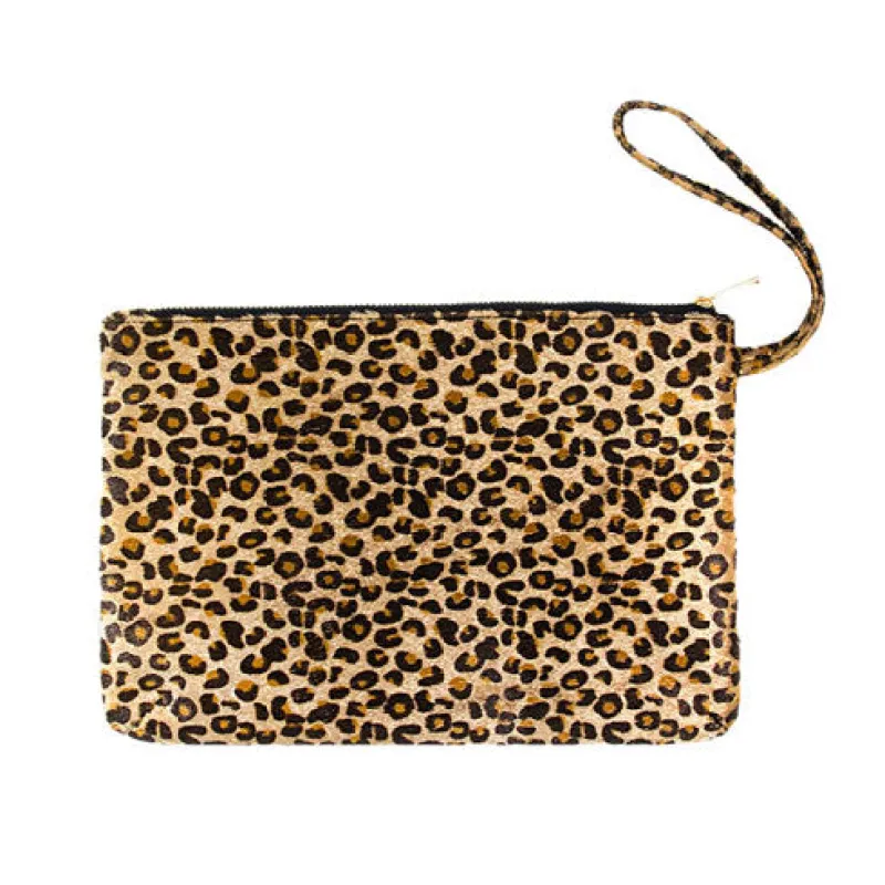 Leopard Print Large Pouch Clutch Bag made by Zulily