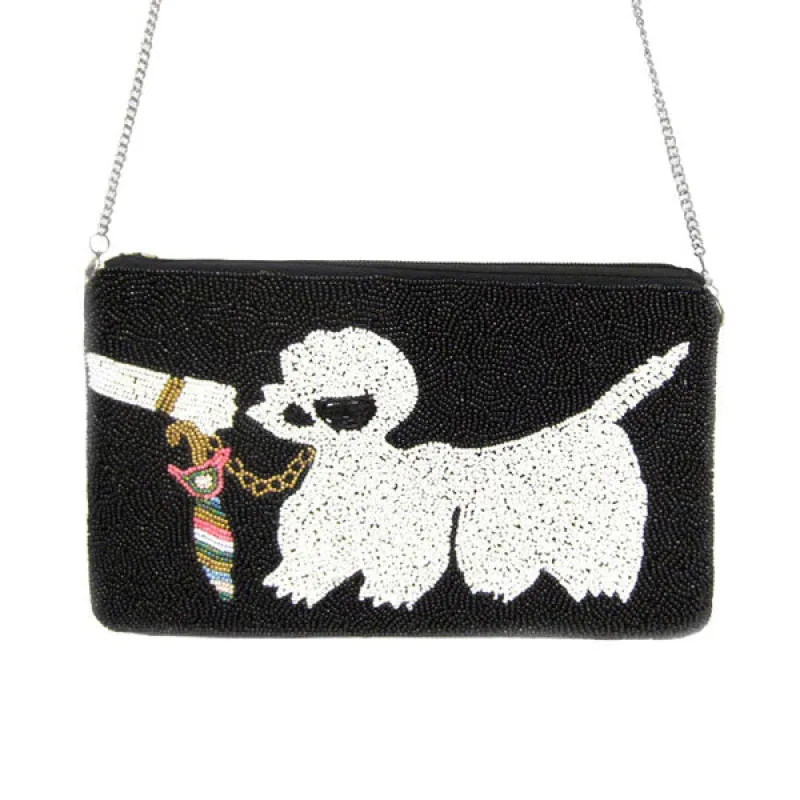 Beaded Dog Crossbody Bag Poodle Seed Bead Clutch Bag made by Zulily